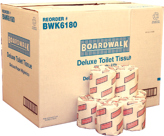 Economical Toilet Tissue - Boardwalk Two-ply Toilet Tissue, White, 400 Sheets (600x600), Png Download