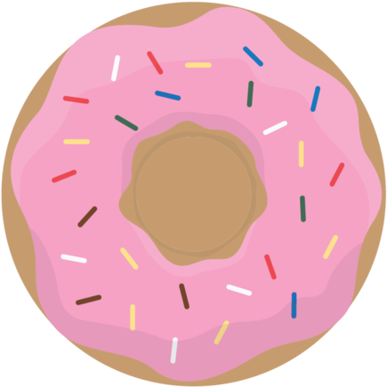 Pink-donut - Circle (480x480), Png Download
