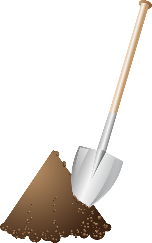Animation Shovel Clipart - Shovel And Dirt Clipart Free (527x842), Png Download