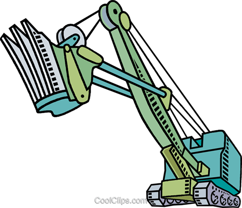Steam Shovel Royalty Free Vector Clip Art Illustration - Steam Shovel Clipart (480x414), Png Download