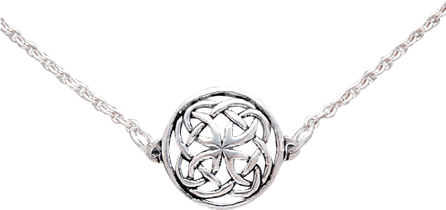 White Bronze Celtic Circle Knot Necklace - Locket (650x650), Png Download