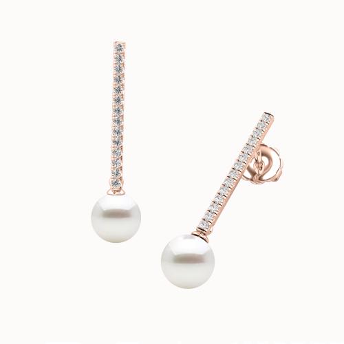 A Beautiful Pair Of 9mm White Pearl And Round Brilliant - Earring (500x500), Png Download