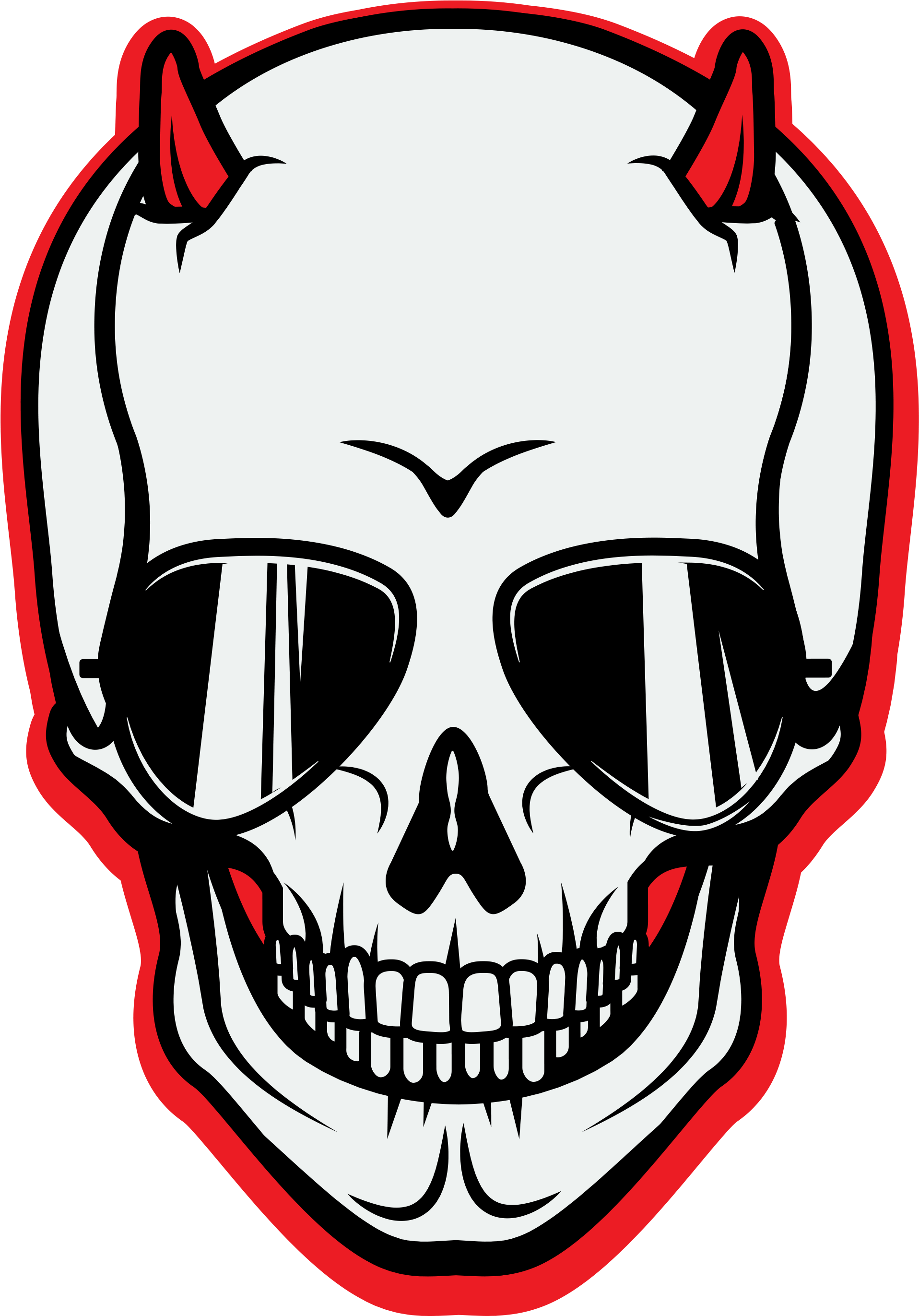 Real Rocker Red Ale - Skull (2093x2742), Png Download