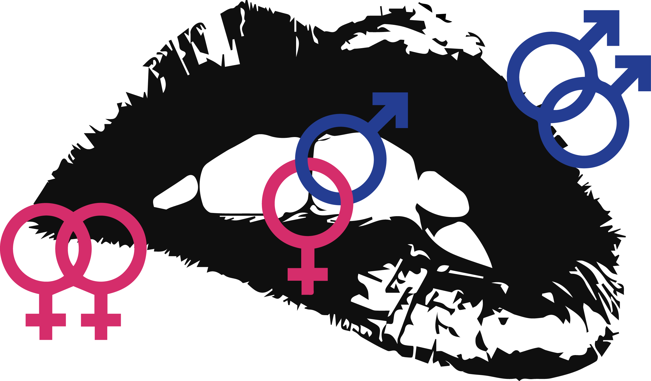 Lips Background With Gender Symbols Intertwined - Venom: A Dedication To The Loveliest Lover (2458x1440), Png Download