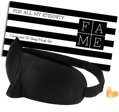 3d Contoured Sleep Mask Set Includes Ear Plugs, Pouch - Blindfold (423x425), Png Download