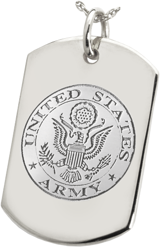 Wholesale Dog Tag With Army Emblem And No Chamber - Simple Round Urn Jewelry Pendant With Military Emblem (500x500), Png Download