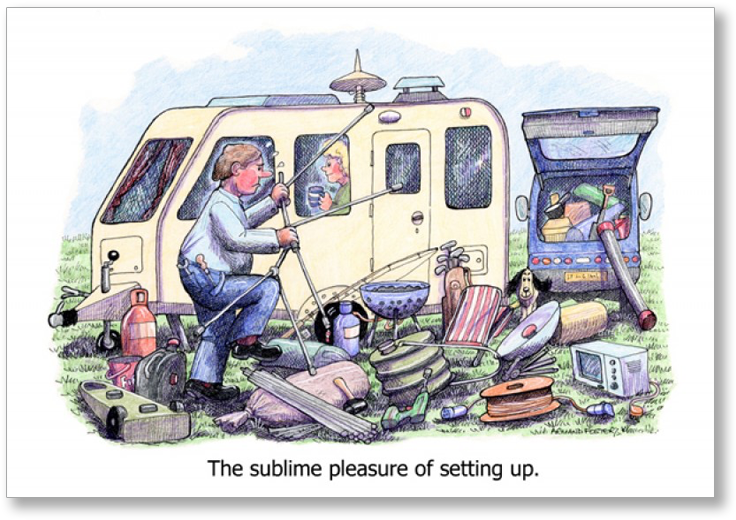 “setting Up” Greeting Card - Happy Birthday Caravan Funny (800x800), Png Download