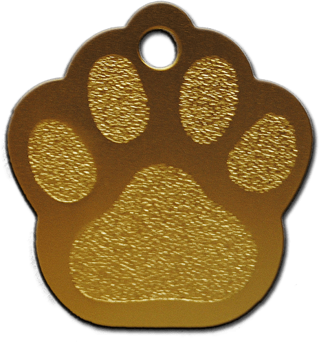 Placa Identificativa Para Perro Huella Dorada - Huella De Perro Dorada (600x600), Png Download