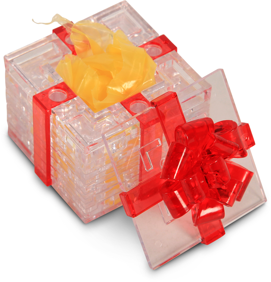 Gift Box 3d Crystal Puzzle - 3d Crystal Puzzle Pink Bow Gift Box (900x935), Png Download