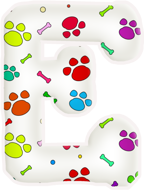 Alfabeto De Huellas De Perritos (598x785), Png Download