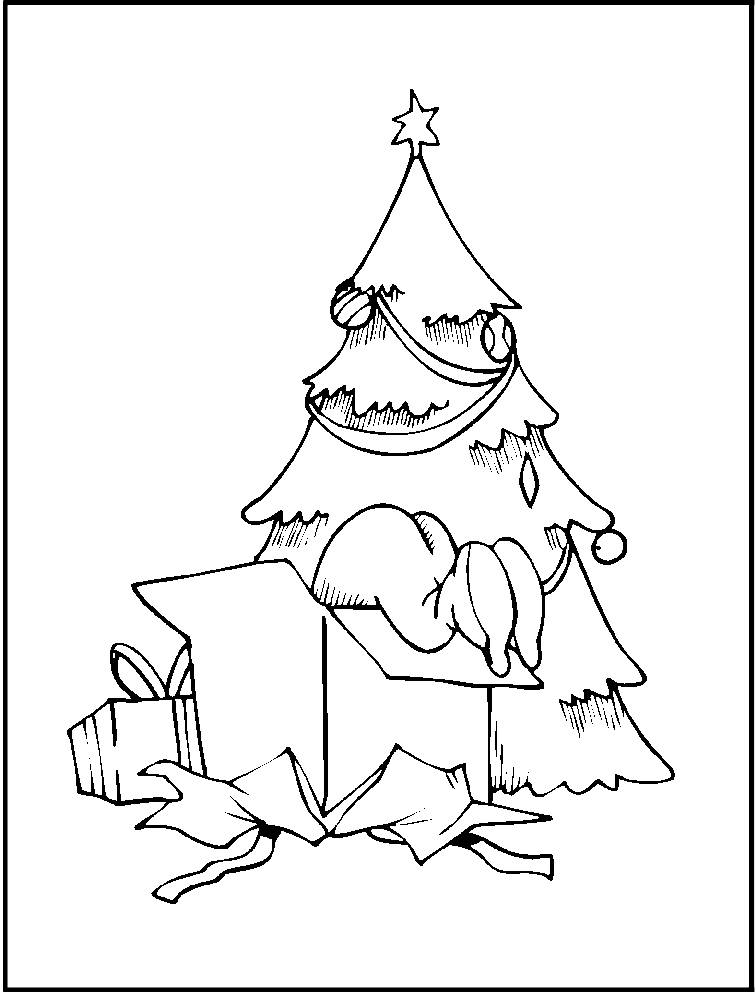 Arbol De Navidad Con Regalos Para Colorear Y Dibujar - Coloring Book (756x995), Png Download