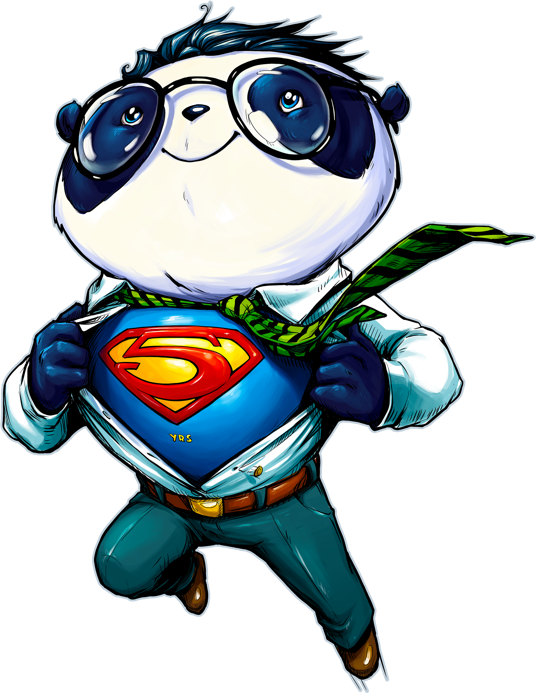 Postcards And T-shirts Designs For A Game Development - Crazy Panda (1920x2392), Png Download