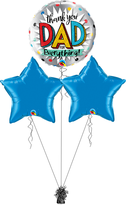 Thank You For Everything Dad Blue Stars - 20" Sapphire Blue Star Foil Balloon (498x806), Png Download