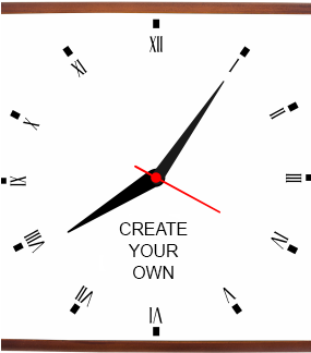 Create Your Own Square Wooden Wall Clock - Wall Clocks (284x426), Png Download