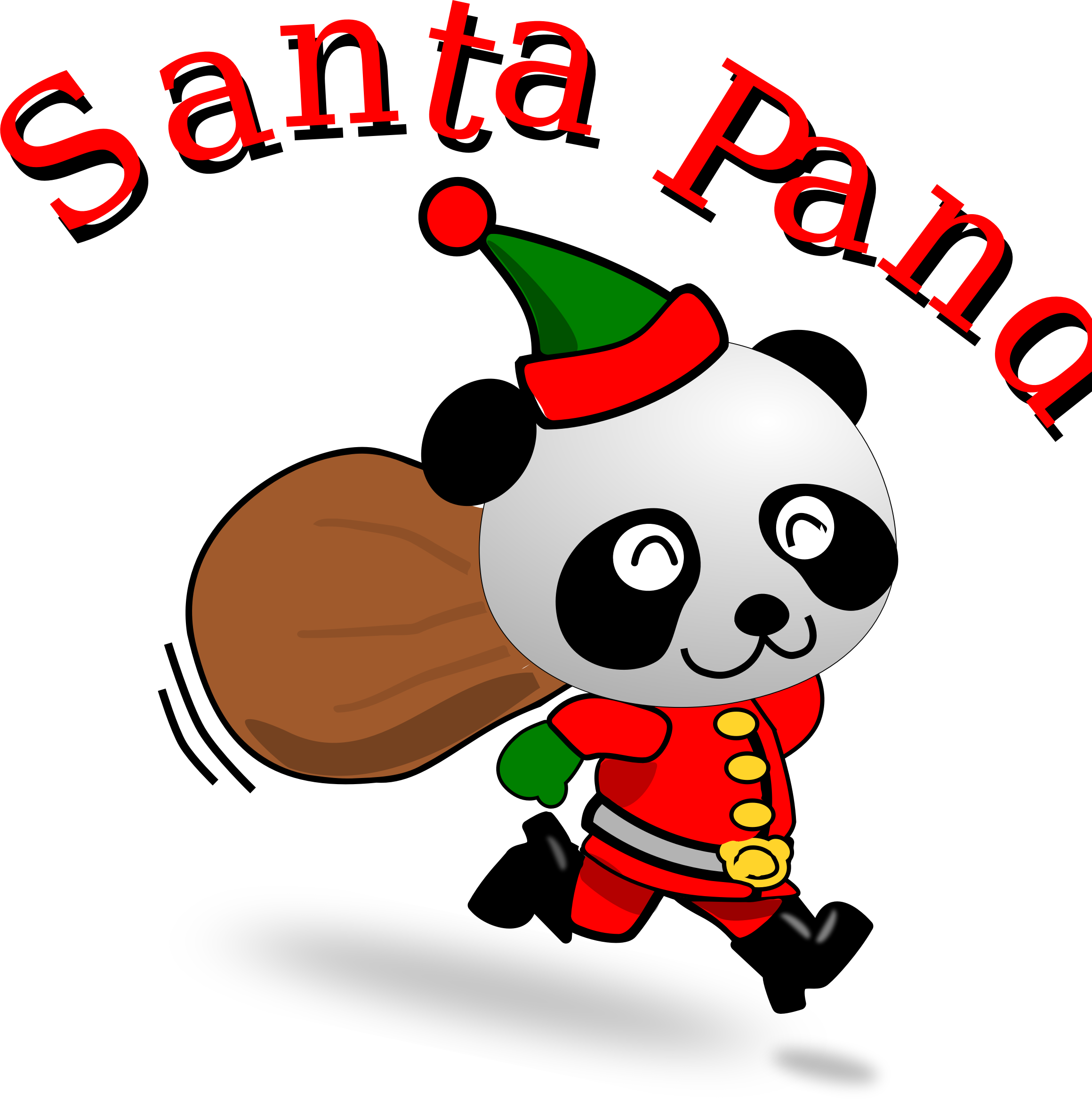 Santa Panda - Panda Santa (2320x2335), Png Download