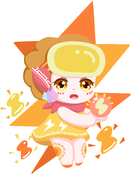 Magic Lightning Electric Light Cute Girl - Cartoon (1024x1448), Png Download