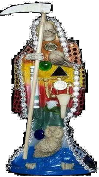 The Multicolored Santa Muerte Is Used For When Ones - Illustration (322x576), Png Download