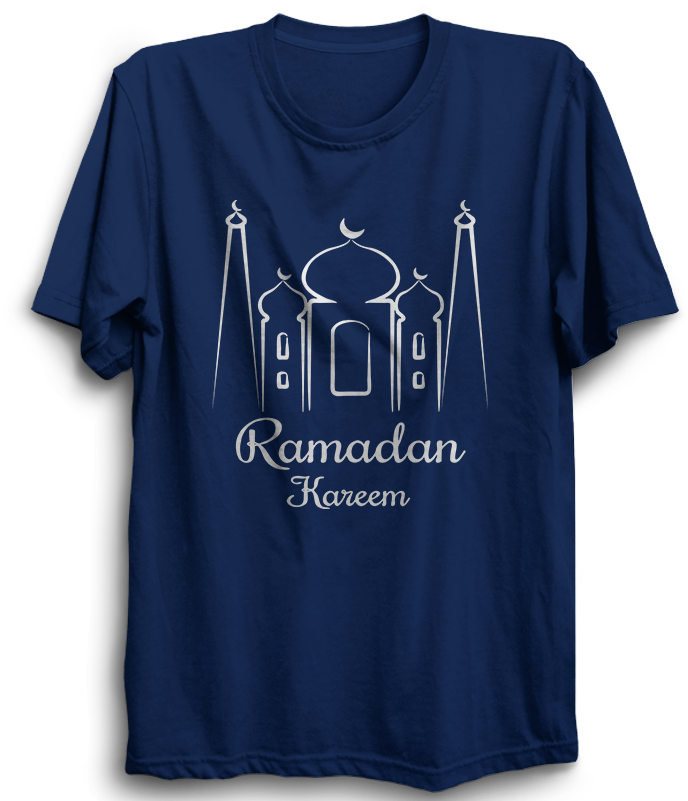 Ramadan Kareem Half Sleeve Navy Blue - Active Shirt (800x800), Png Download