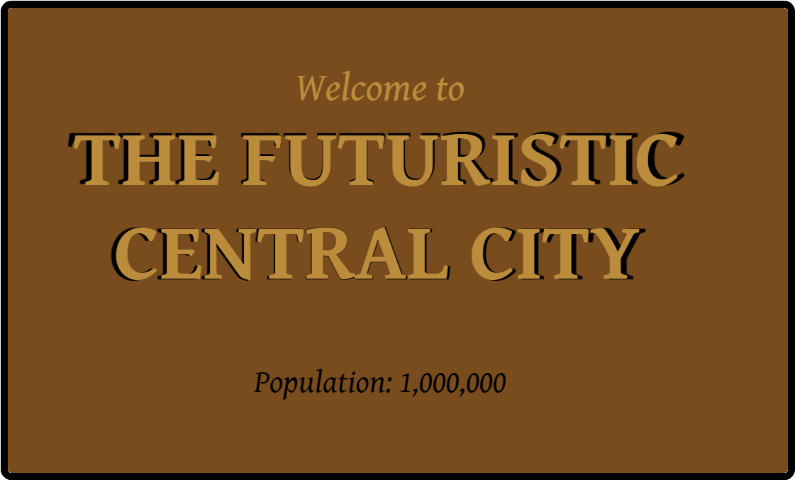 Welcome To The Futuristic Central City - Bronze (1280x720), Png Download