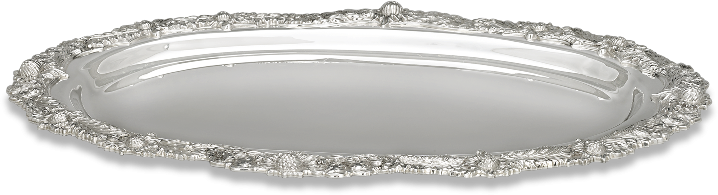 Chrysanthemum Silver Serving Tray - Silver (2500x2000), Png Download