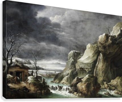 Travellers Approaching A Barn In A Winter Landscape, - Francesco Foschi (429x358), Png Download