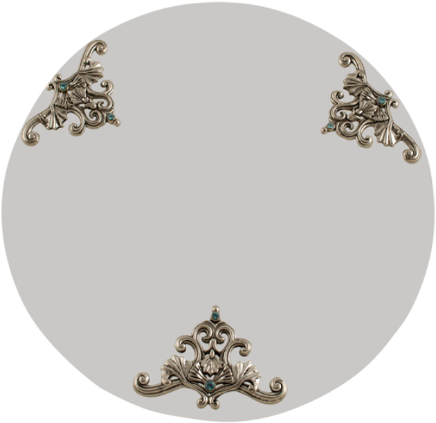 Quest Collection Silver Filigree & Glass Tray - Silver Filigree & Glass Tray (647x624), Png Download