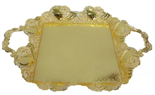 Silver Gold Tray And Platters - Picture Frame (500x308), Png Download