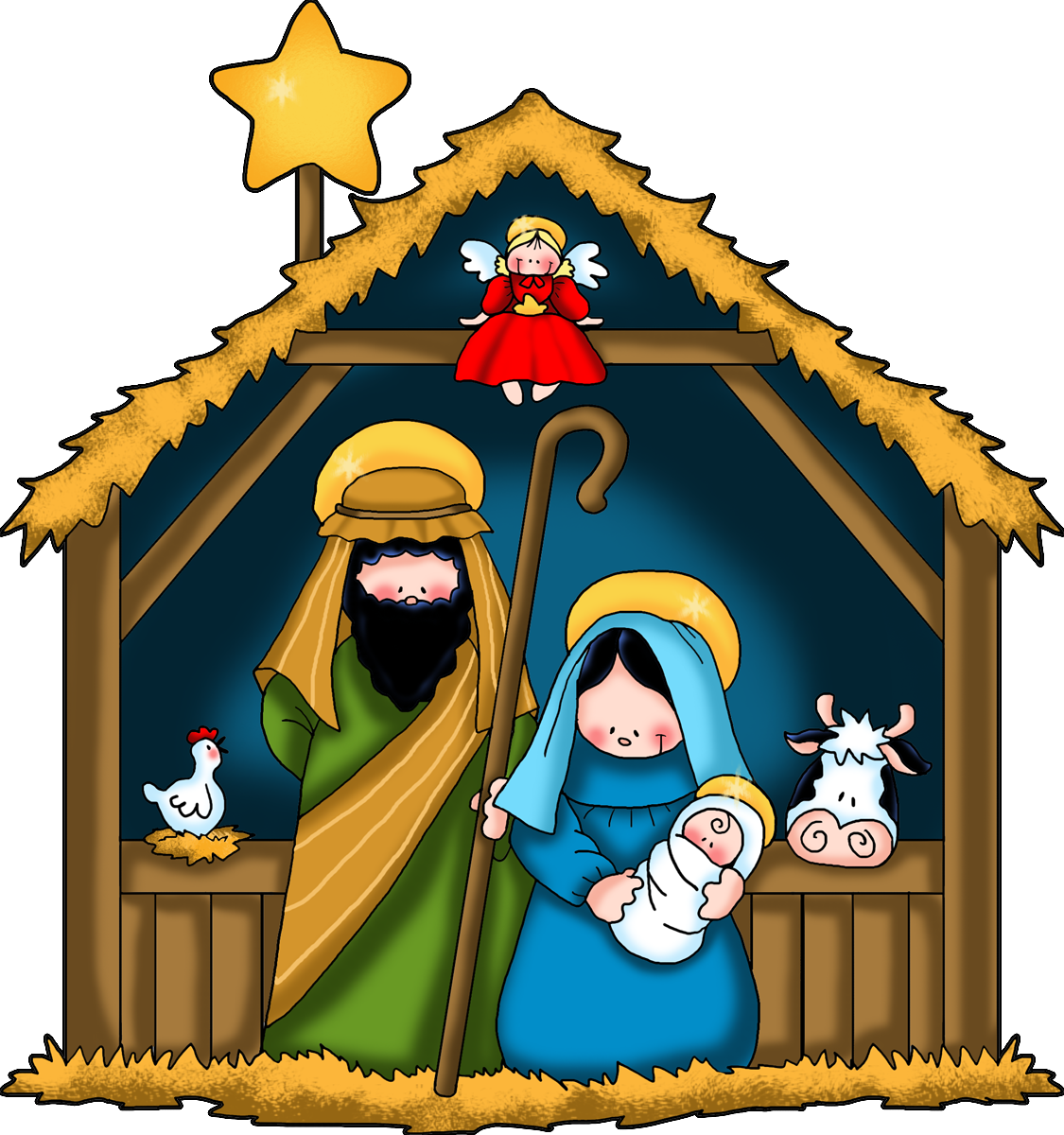 Nativity Scene Clipart New Calendar Template Site - Jesus Birth Clipart (1125x1200), Png Download