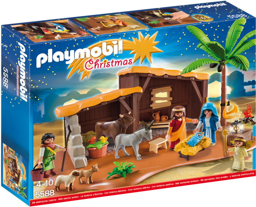 Playmobil Christmas Nativity Stable With Manger - Playmobil 5588 Nativity Stable With Manger Building (940x658), Png Download