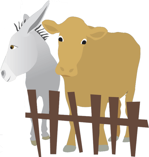 Clip Arts Related To - Nativity Stable Animals Clipart (500x525), Png Download