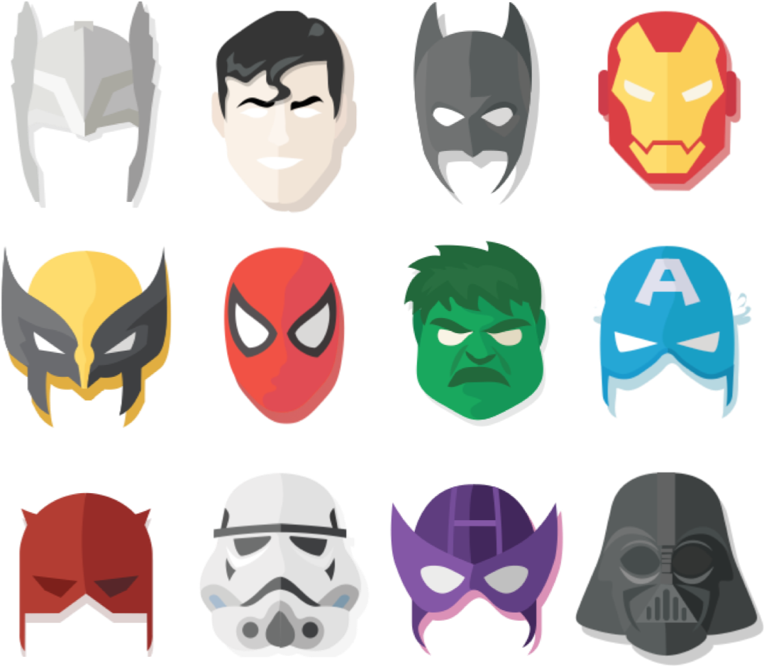 Super Heroes Masks - Superhero (1250x1250), Png Download