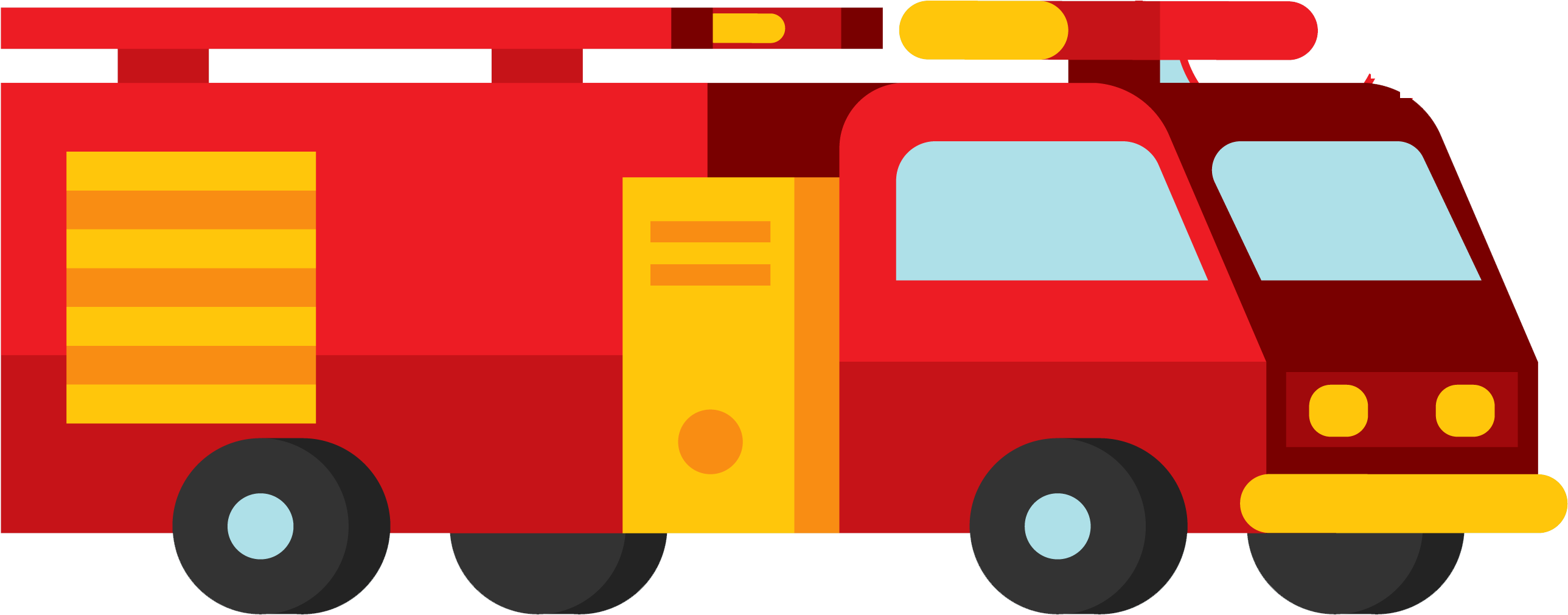 Firefighter Fire Extinguisher Fire Engine Fire Hose - Herramientas De Un Bombero Animada (2957x1668), Png Download