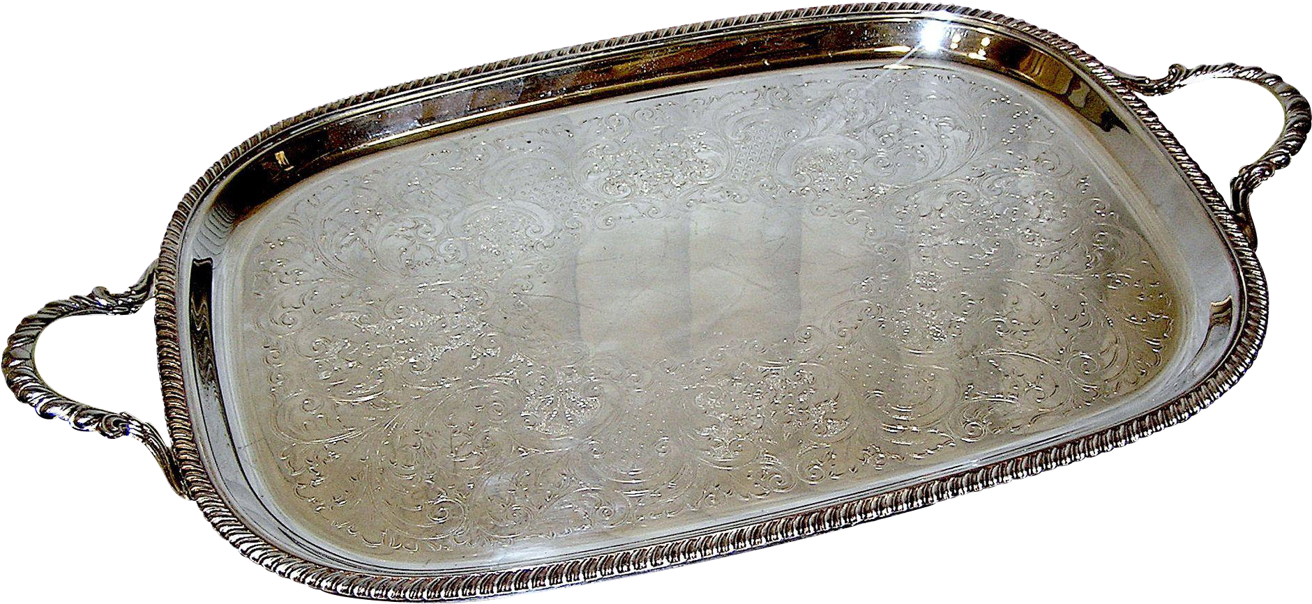 Silver-plate Tray By Crescent, No Monograms, Incised - Cutlery (1880x1880), Png Download