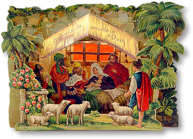 On The Golden Straw Roof, An Amber Window Bathes The - Christmas Day (640x461), Png Download