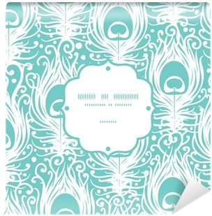 Soft Peacock Feathers Vector Frame Seamless Pattern - Soft Peacock Feathers By Oksancia - Customized Wallpaper (400x400), Png Download