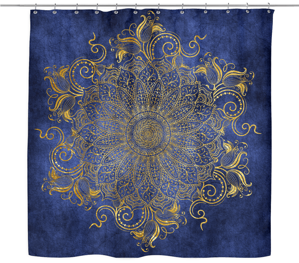 Blue Velvet - Shower Curtain - Shower Curtains - Mandall - Artic Mandala Shower Curtain - 71" By 74" (1024x1024), Png Download