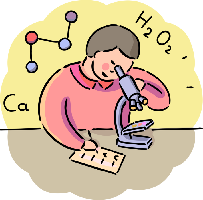 Vector Illustration Of Chemistry Class Student With (711x700), Png Download