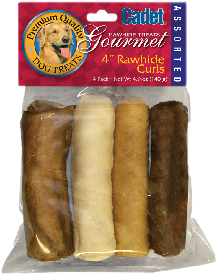 Cadet Premium Rawhide Curls Assorted Flavors - 4" Rawhide Bone,no 6010, Ims Trading Corp, 3pk (1000x1000), Png Download