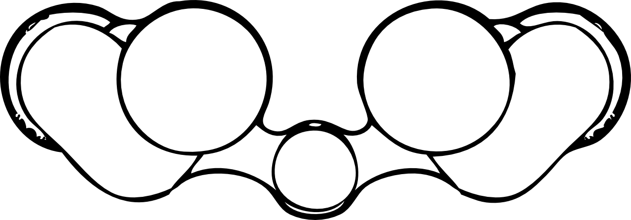 Binoculars Rear View Black White Line Art Tatoo Tattoo - Clip Art (1280x446), Png Download