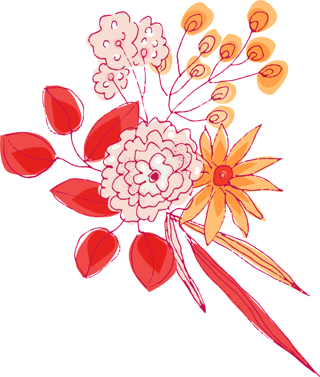 Hand Drawn Linear Style Flower Png Transparent (1024x1206), Png Download