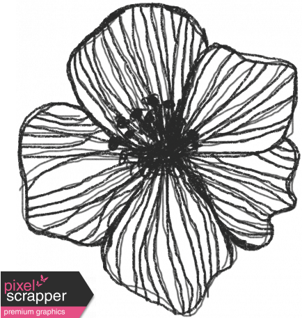 Fresh - Elements - Drawn Flower - Digital Scrapbooking (456x456), Png Download