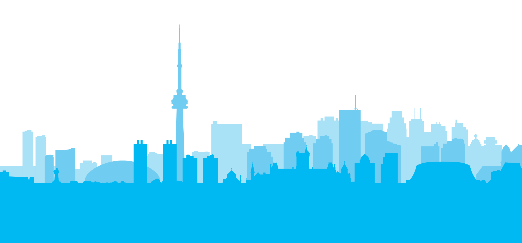 Get Info - Chicago Skyline Png Blue (2000x1006), Png Download