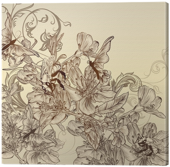 Beautiful Vector Background With Hand Drawn Flowers - Cyclamen (400x400), Png Download