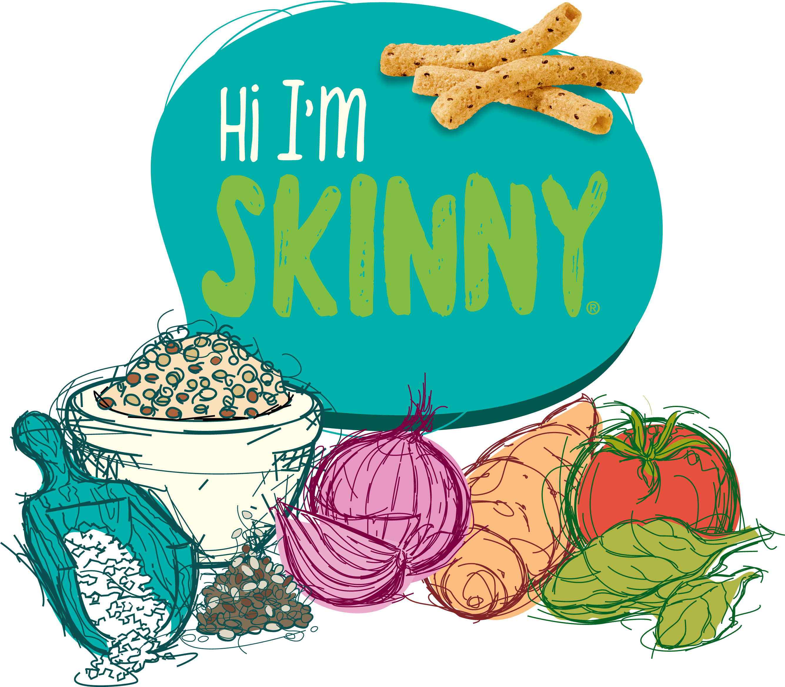 Hi I'm Skinny - Gluten-free Quinoa Sticks Multi Grain (2669x2351), Png Download