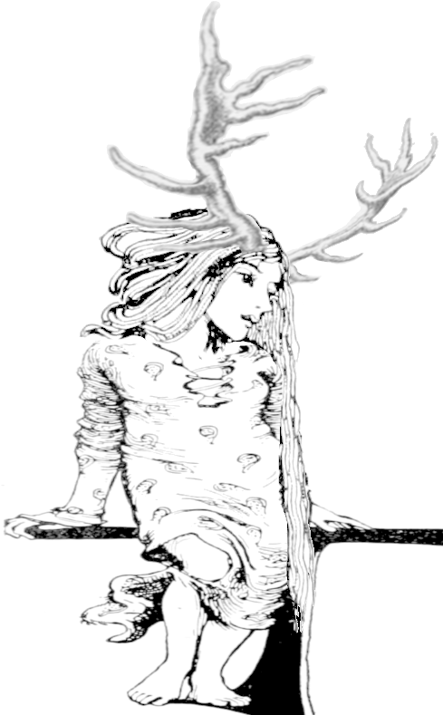 Is A Headdress, Or Is She Growing Them From Her Head - Druid (490x797), Png Download