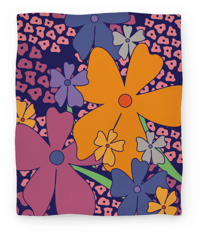 Navy Happy Flowers Pattern Blanket - Navy Happy Flowers Pattern Tote Bag: Funny Tote Bag (484x484), Png Download