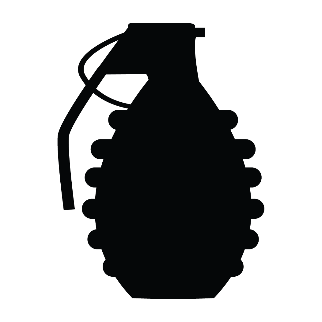 Hand Grenade Decal Style - Drawing (1051x1051), Png Download