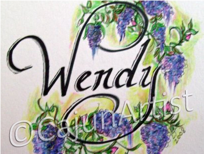 Calligraphy Your Name With Hand Drawn Flowers To Accent - Drawing (550x375), Png Download