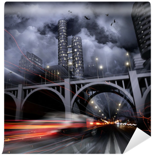 Next Innovations Smoky City On Dome Wall D Cor, Orange (400x400), Png Download