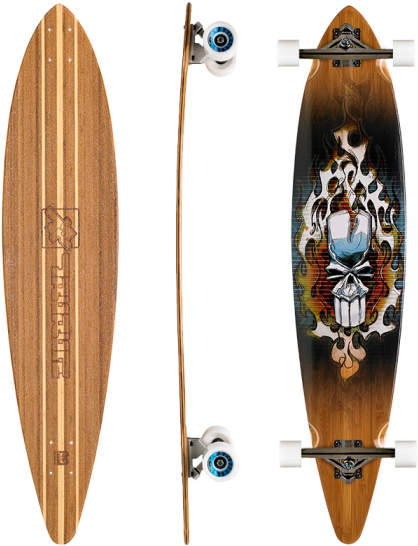 Our Pin Tail Board Is 44” Long With A Maximum Width - Bamboo Skateboards Bamboo Skateboard Longboard 44" (511x560), Png Download
